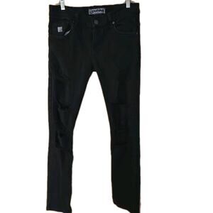 Cheap Monday Jeans Womens Distressed Rise Black Wash Grunge Street 31x31